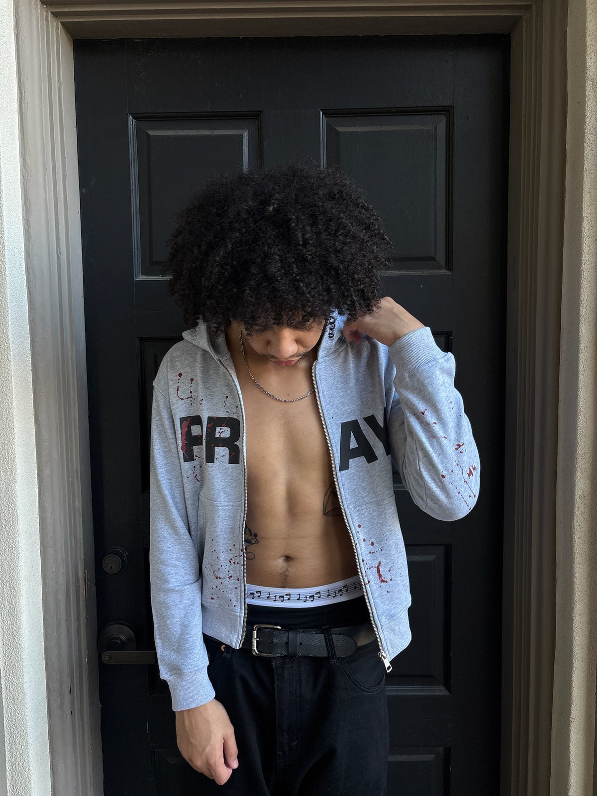 "PRAY" zip up